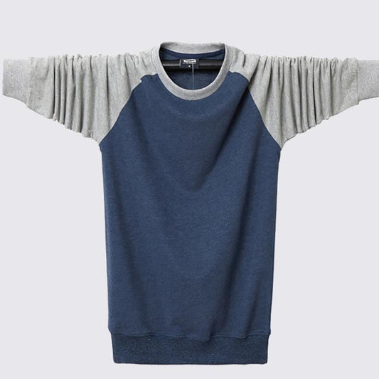 Autumn Men's Cotton Round Neck Plus Fat Plus Size Sweater Loose Long-sleeved Sweatershirts For Fat Guy