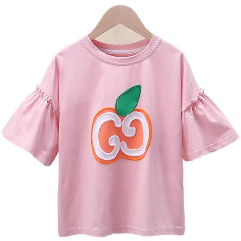 Irl Short -sleeved T -shirt In Summer Half -sleeve Gas Summer Girl Top Children's Bottom Shirt