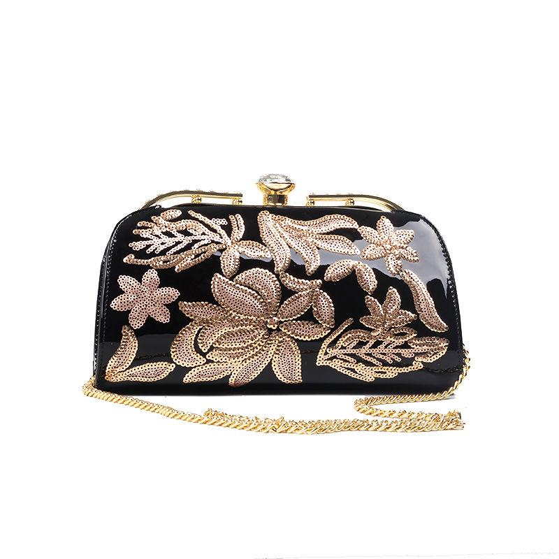 Women's sequins Clutch Bag Smooth Leathe Shoulder Bag Ladies Wedding Evening Banquet Bridal Rhinestones Clutch Purse Elegance Luxury