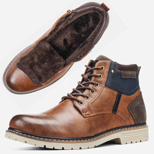 Retro Men's Winter Boots Keep Warm Men's Winter Shoes Are Handsome and Fashionable All-match