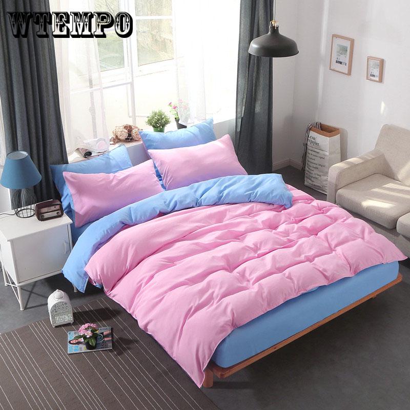 New Solid color bedding set super king duvet c set 4pcs bedclothes adult bed set man