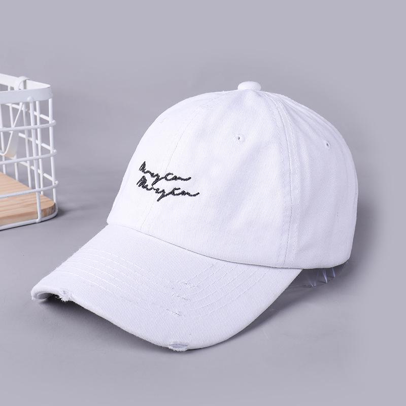 Letter Embroidered Baseball Cap Men and Women Spring Fashion Hole Outdoor Couple Visor Cap