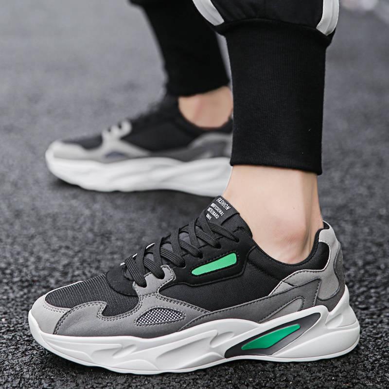 Light breathable lace-up casual shoes men's tide shoes wild summer breathable increase dad sneakers
