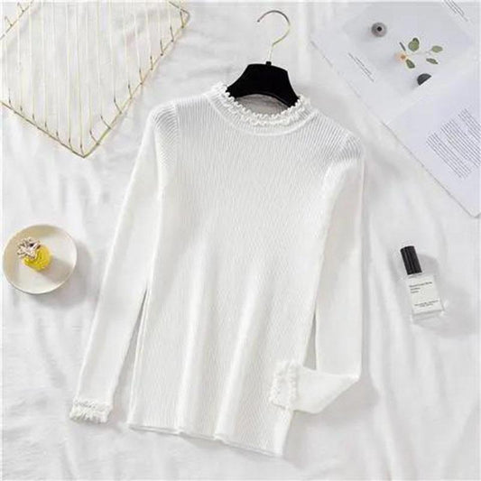 Turtleneck Sweater Women Casual Basic Ribbed Knitted Pullover Sweater 2020 Autumn Winter Clothes Sweaters Knitting Tops
