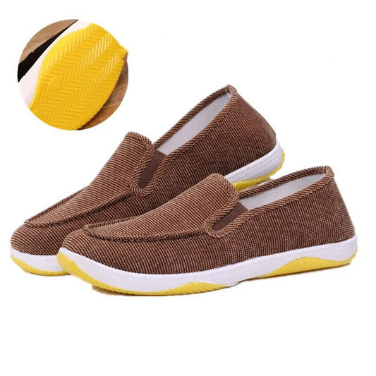 Old Beijing Men's Casual Cloth Shoes Anti-skid and Breathable Work Shoes with Tendon Sole Spring and Autumn Canvas Shoes