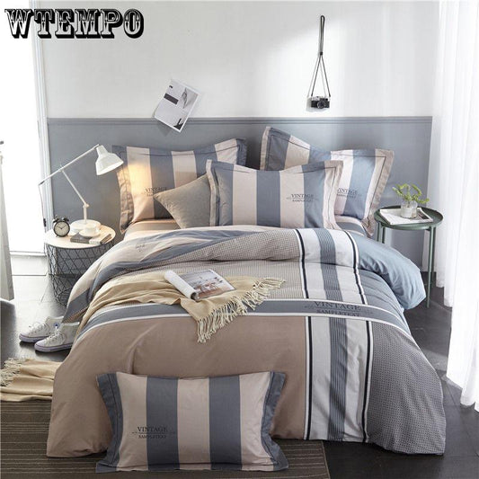 4 Pcs Set Pillowcase Soft Comfortable Bedding Set Home Quilt Cover Set Queen King Size