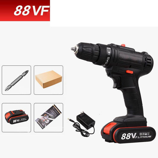 88Vf Household Cordless Electric Drill Screwdriver Rechargeable Motor for Screw Drilling and Grinding