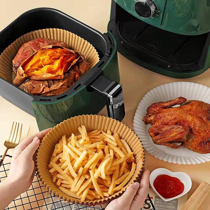 50Pcs Air Fryer Disposable Paper Liner, Baking Paper for Air Fryer Oil-proof, Water-proof, Food Grade Parchment for Baking Roasting Microwave