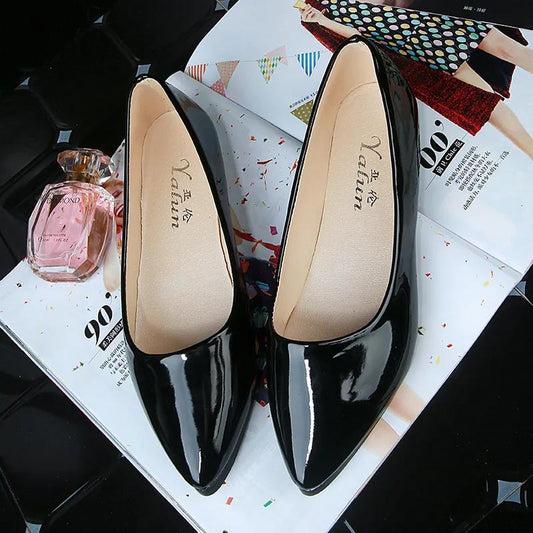 Spring Women's Pointed Toe Shoes Non-slip Outer Wear Low-top Waterproof Casual Shoes Single Shoes