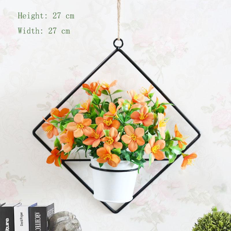 Pendant Simulation Plastic Flower Basket Living Room Wall Decoration Floral Potted Plant Home Hanging Wall Hanging Decoration Artificial Flower Wall