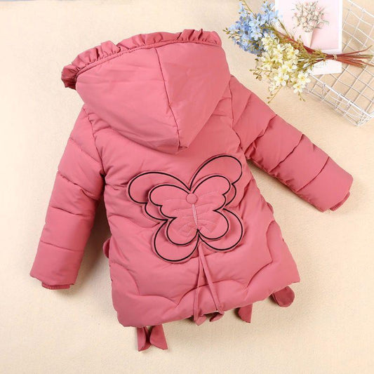 Winter Padded Warmth Girl Winter Padded Jacket Padded Jacket Children Down Padded Jacket Girl Mid-length Baby Padded Jacket