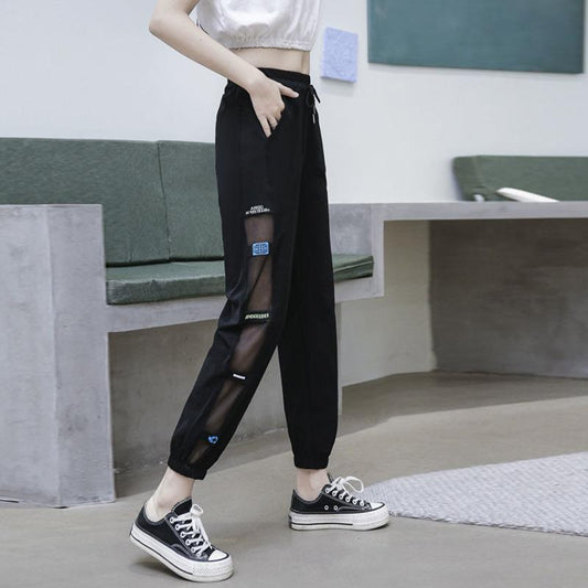 Stitching Quick-drying Sports Pants Girls Thin Loose Loose Summer Wild Thin Casual Pants Women's Pants