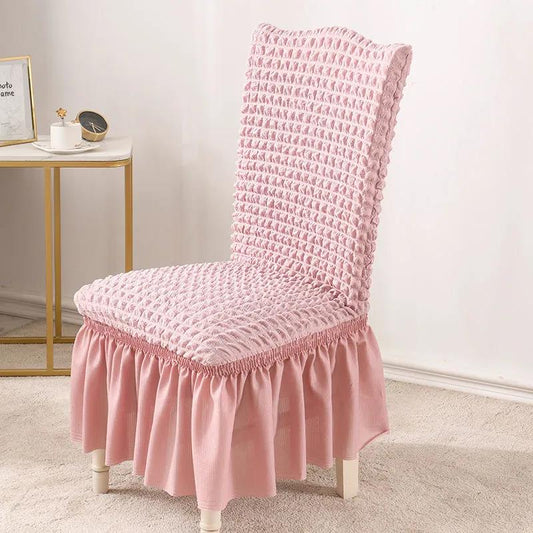 Bubble Lattice Skirt Swing Home Seat Cover One-piece Elastic Office Chair Cover Luxury Dining Chair Cover Hotel Chair Cover