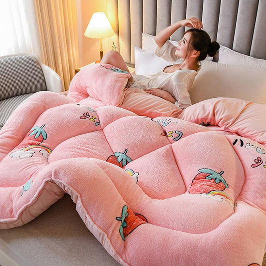 Super Warm Lamb Quilt Winter Blanket 5Kg Double-sided Velvet Quilt Thickened Warm Plush Comforter Core