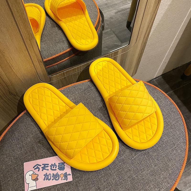 Korean Style Simple Slippers Female Summer Fashion Indoor Home Non-slip Solid Color Sandals External Wear Beach Shoes