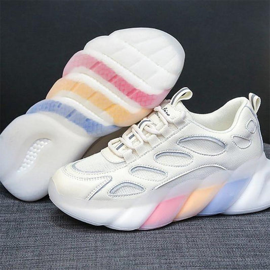 Thick-soled Height-increasing Shoes Fashion Ladies All-match Casual Sports Shoes Spring and Summer Outdoor Running Breathable Clearance Shoes