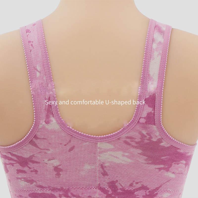 Beautiful Back Underwear Without Steel Ring Gathered Side-contracted Milk Thin Mold Cup Smooth Printing Fixed Double-shoulder Strap Vest-style Bra