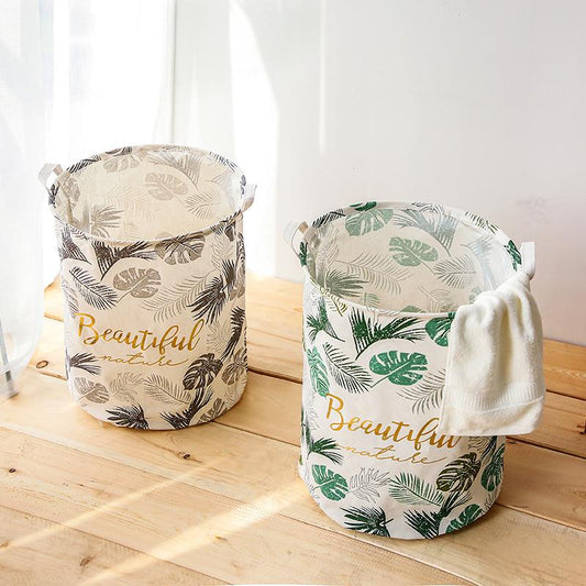 Printed Laundry Basket Clothes Basket Green Foldable Baskets Books Home Storage & Organization