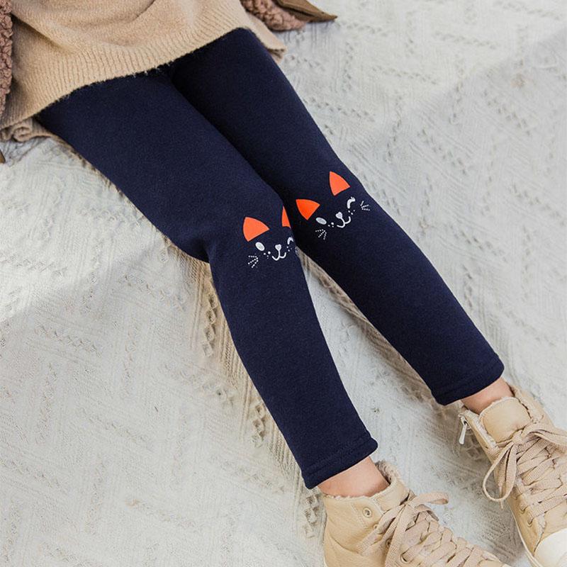 Girls' Leggings Autumn and Winter 2021 Plus Velvet Thickening Thin Velvet Warm Baby Children's Pants Stretch Outer Wear