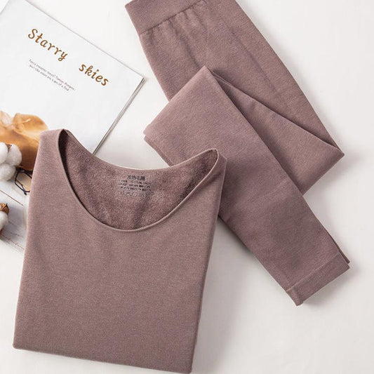 Thermal Underwear Women's Suit Heating Loop Fleece One Thickening Plus Fleece Cotton Sweater Body Tight Autumn Clothes Long Trousers