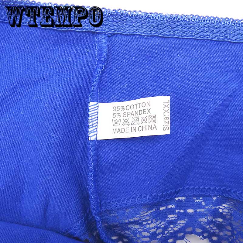 WTEMPO 6 Pcs/Lot Woman Underwear Briefs Seamless Panties Plus Size Lace Cotton Sexy Antibacterial