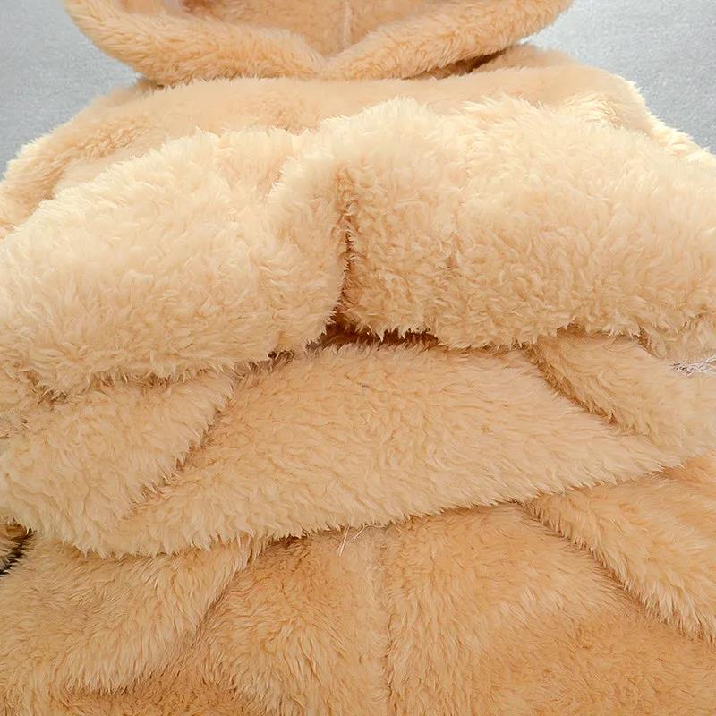 Infant Children's Autumn and Winter Plush Suit Baby Plus Velvet Thick Winter Clothing Double-sided Fleece Two-piece Suit for Boys and Girls