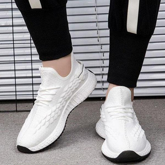 Men Sneakers Fly Woven Breathable Shoes Casual Sports Shoes Lightweight Running Shoes