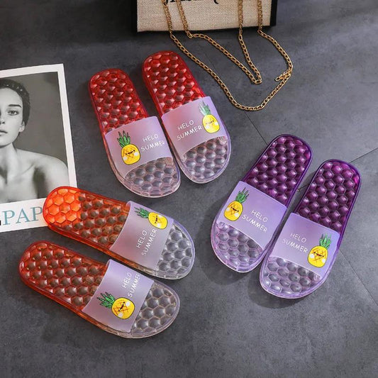 Crystal Slippers Women's Fashion Home Summer Outing Transparent Non-slip Deodorant Korean Student Women's Drag Sandals Bathroom