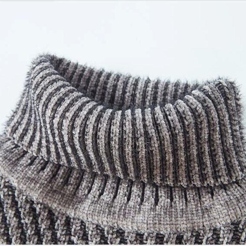 Men's Turtleneck Sweater Autumn and Winter Thicken Warm High-end Base Shirt Trend Slim Wild Knitted Clothes