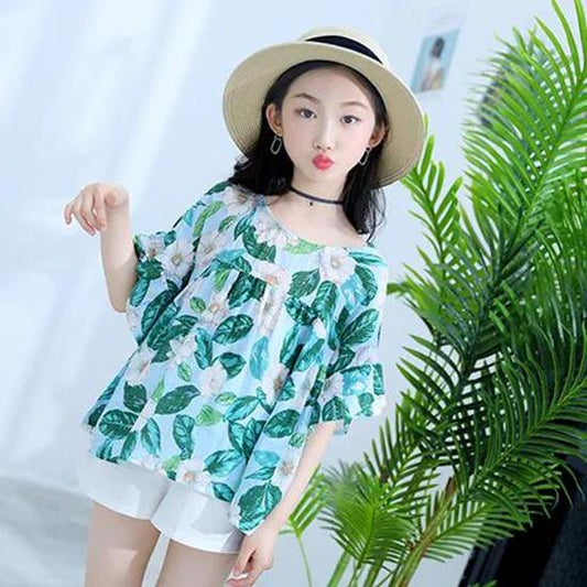 Girls' Summer Clothes Cotton Suit Western Style Children's Suit Two-piece Suit Summer Children's Fashionable Clothes