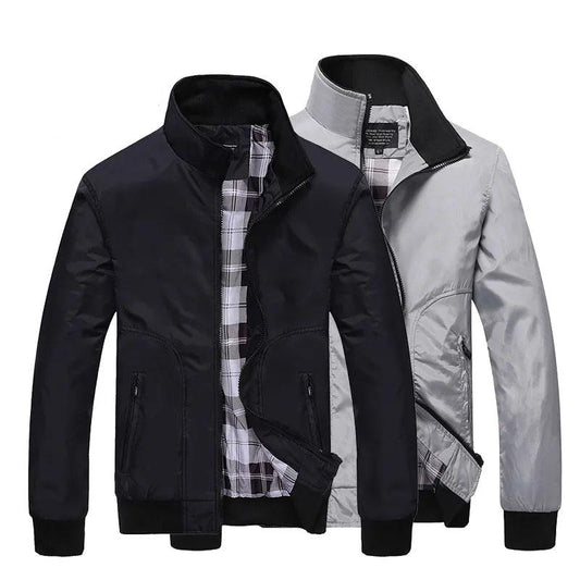 Men's Jacket Spring and Autumn Basic Jacket Korean Casual Stand Collar Baseball Uniform Coat Slim Solid Color Bomber Jacket
