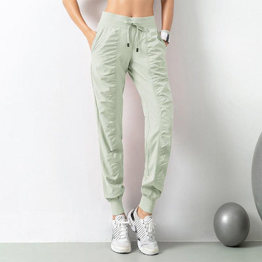 High Waist Slim Sports Trousers Women's New Closed-mouth Tight-fitting Loose Quick-drying Casual Pants Fitness Clothes Running Pants Breathable