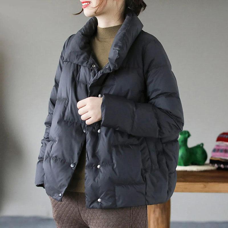 Winter Women's Down Jacket White Duck Down Stand Collar Jacket Warm Winter Jacket Parka Coat Women's Portable Jacket