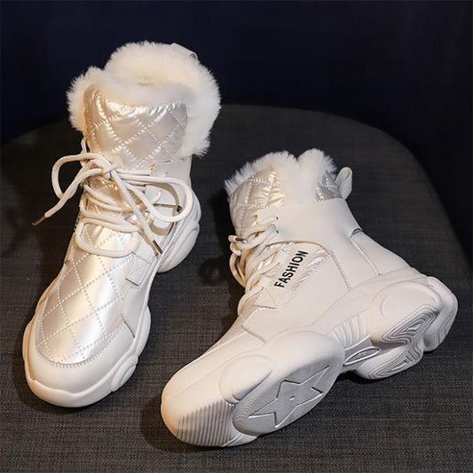 Snow Boots Women Winter Plus Velvet Padded Shoes Thick-soled All-match Warm Cotton Boots Martin Boots