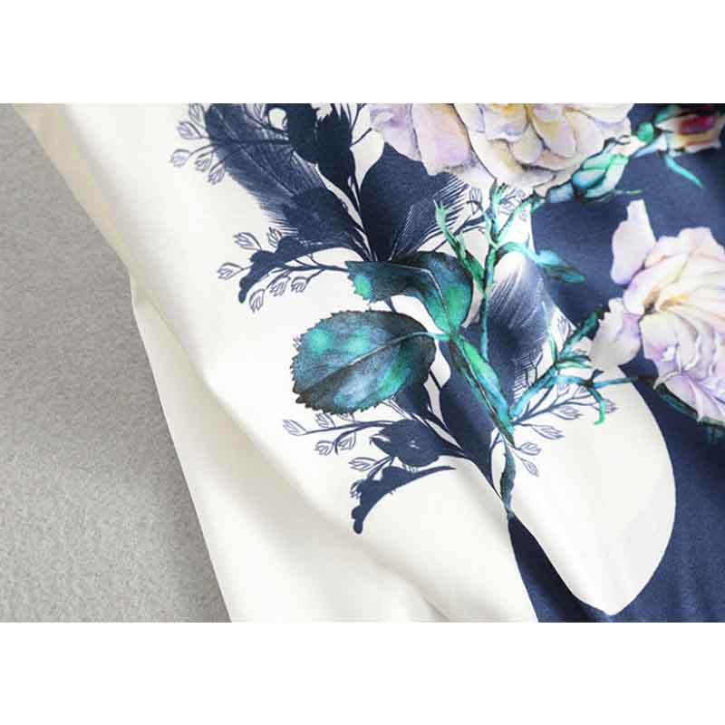 Ice Silk T-shirt Women's Summer Middle-aged and Elderly Mother's Dress Western Style Plus Size Printing Short-sleeved Loose Top