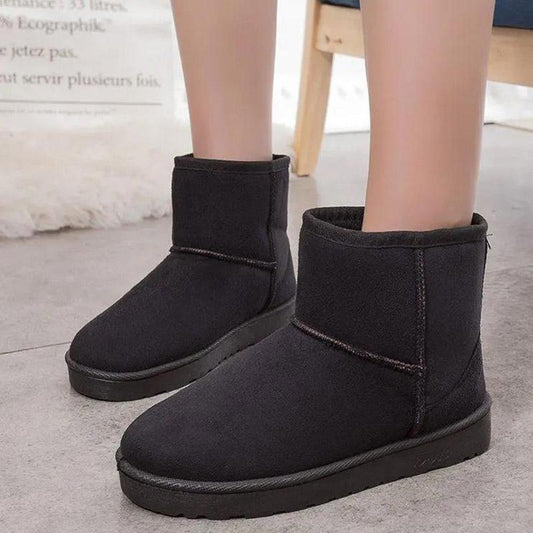 Autumn and Winter Fleece Snow Boots Women's Short Boots Thick Non-slip Short Boots Flat Warm Cotton Shoes