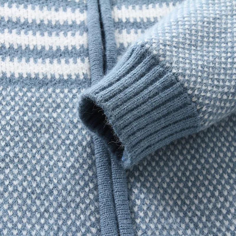 Boys Sweater Coat Autumn and Winter Children's Zipper Cardigan Baby Warm Sweater Double Layer Thickness