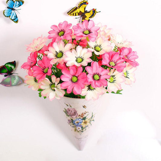 Hanging Flower Basket Pastoral Artificial Flower Simulation Flower Wall Hanging Floral Decoration Rose Flower Living Room Hanging Wall