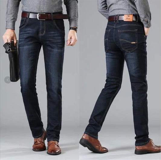 Autumn Thin Straight Jeans Men's Casual Trousers Loose All-match Pants
