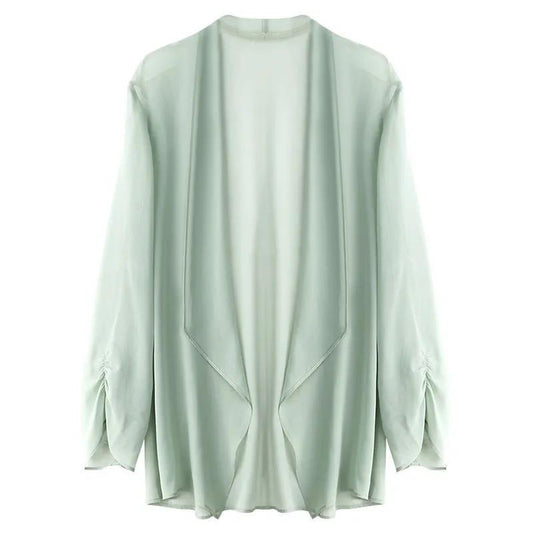 Chiffon Cardigan Short Jacket Women's Thin Outer Jacket Sun Protection Shawl Loose Top See-through Thin Coat Women Tops
