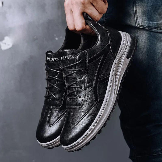 Men's Casual Lace Up Board Shoes High Quality Sport Shoes Tie Shoes All-match Sneakers Non-slip Wear-resistant Work Shoes Soft Sole Breathable