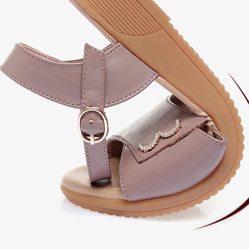Beef Tendon Soft Sole Mother Sandals Female Summer Soft Leather Comfortable Middle-aged Women's Shoes Middle-aged Flat-bottom Non-slip