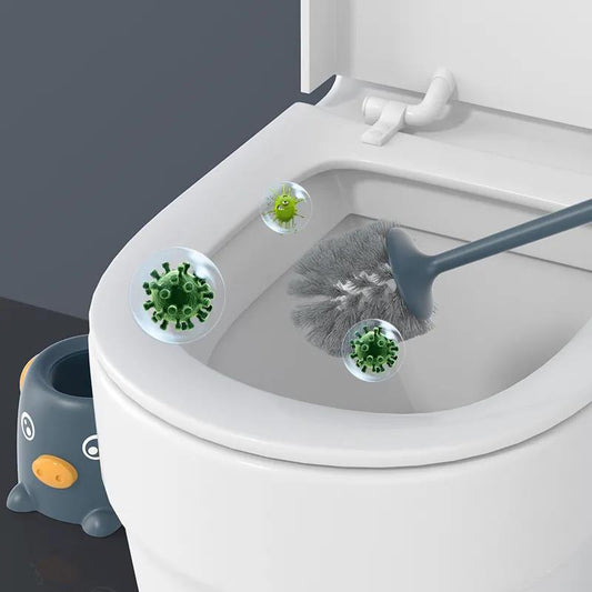 Toilet Brush Set Toilet Brush Household Soft Hair Brush To Dead Ends Toilet Toilet Long Handle Cleaning Brush with Base