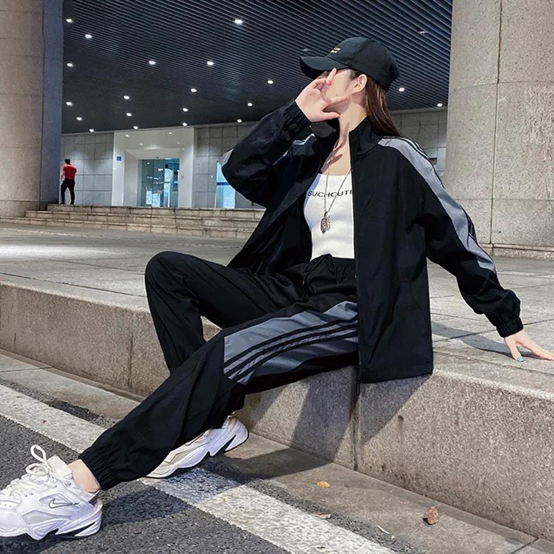 Casual Sportswear Suit Couple Gym Fitness Suit Female Autumn and Winter Loose Tooling Two-piece Yoga Suit Ladies Casual Sets