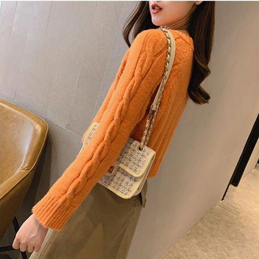 Fashion Warm Women's Sweater Autumn Winter Twist Student All-match Blouse Pullover Sweater