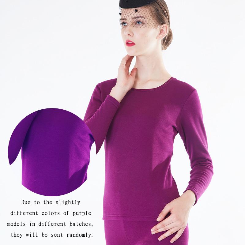 Women Winter Autumn Warm Thermal Underwear Plus Velvet O-neck Tops Pants Female Tight Suit Thicken Windproof Soft Lining Long Sleeve High Elasticity