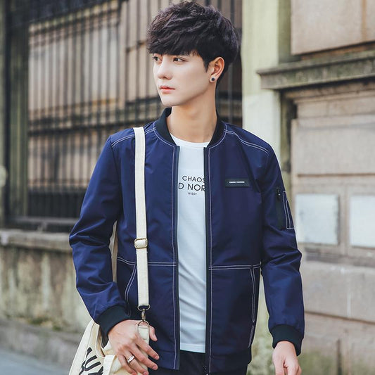 Fashion Stand-up Collar Jacket Men's Casual Jacket Plus Size Men's Clothing Wild Jacket