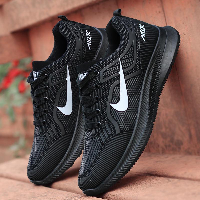 39-44 Men Mesh Sneakers Wear-resistant Outdoor Basketball Shoes Deodorant Lightweight Running Shoes Comfortable Deodorant Black Sport Shoeses