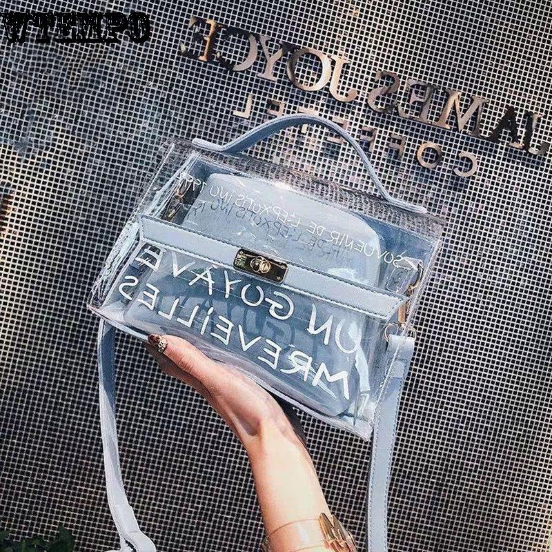 Women's bag trend transparent package fashion Joker bag shoulder bag simple Messenger bag