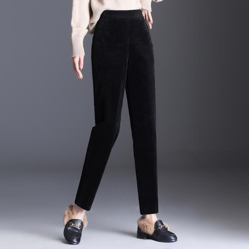 Corduroy Harem Pants for Girls Autumn and Winter Straight All-match Women's Trousers Casual Radish High Waist Slim Trousers